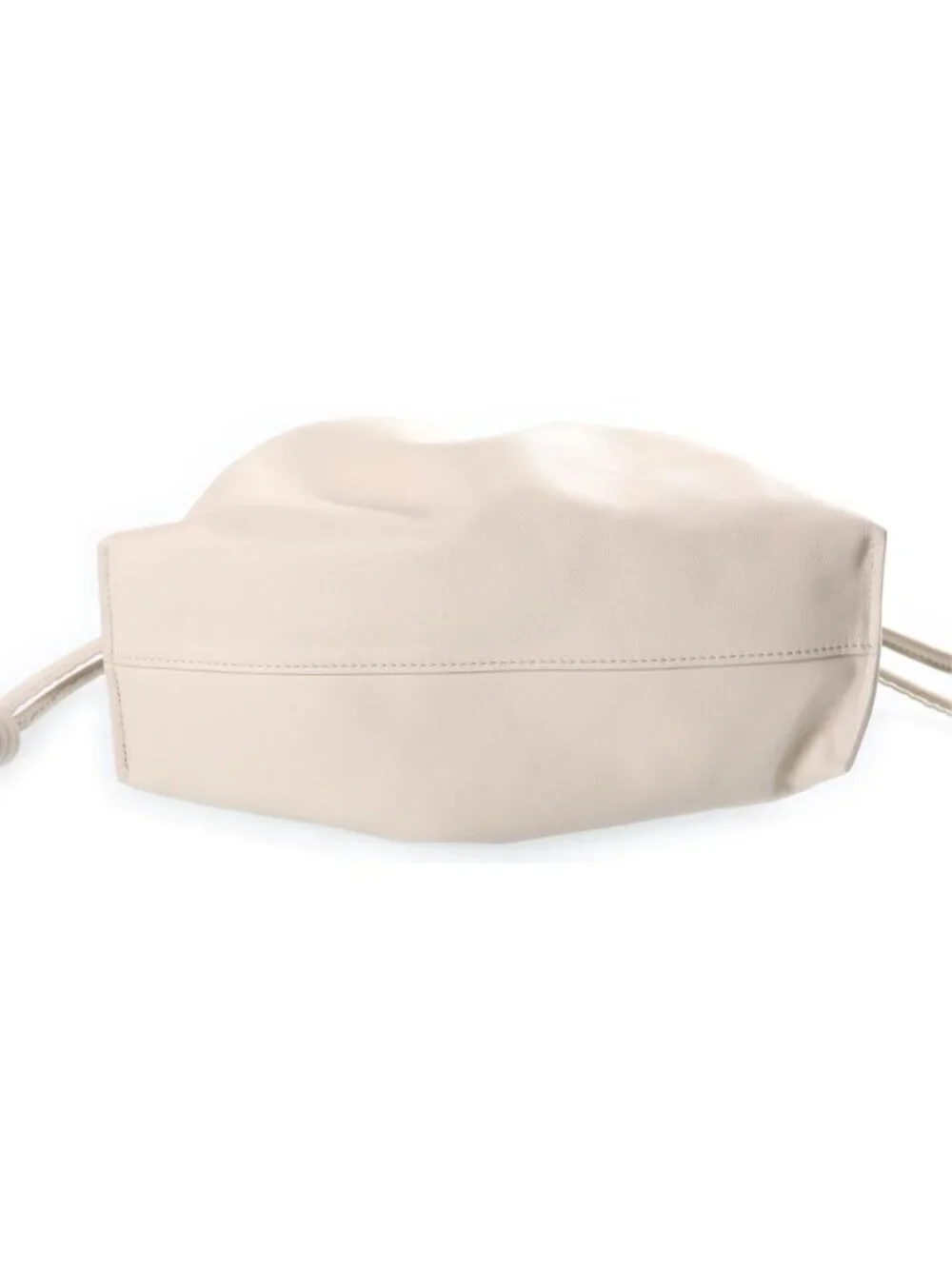 Loewe Flamenco Medium Drawstring Leather 2-Way Bag Silver Ivory